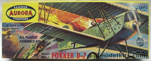 Aurora 1/48 Fokker D-7 - (D-VII DVII), 106-69 plastic model kit